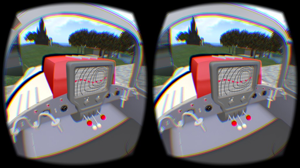 pelejä kypärässä Oculus VR -valokuvasta