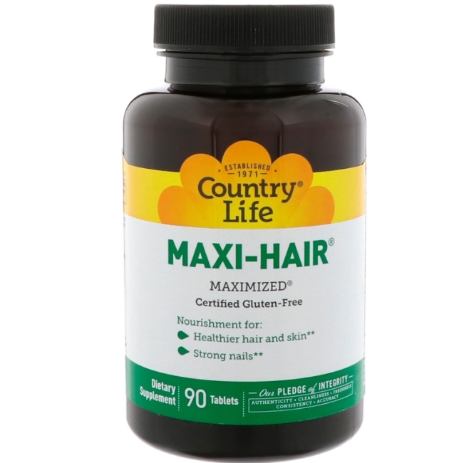 Country Life Maxi-Hair Plus Maksimert vitaminkompleks for hår 90 tabletter