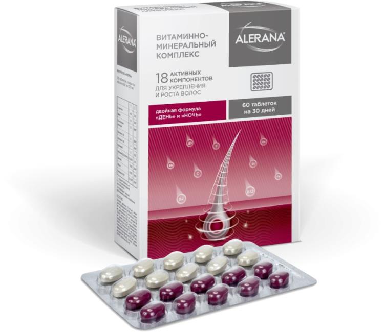 Alerana - Kompleks for hår vitamin og mineral, 60 stk foto